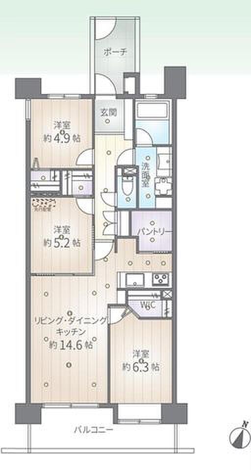 クリオ西高島平弐番館(3LDK) 4階/407の間取り図