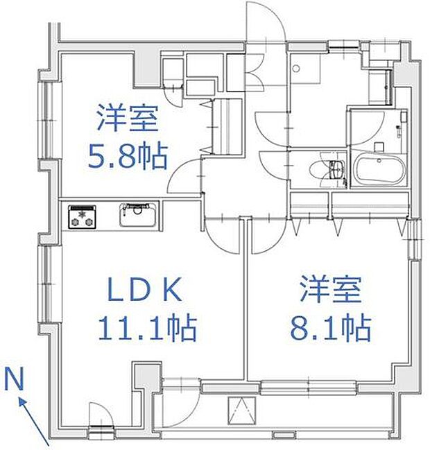 6階最上階・南西角部屋、さらに1フロア1住戸につき4方角部屋と好条件のレア物件です。2面採光の明るい室内、8.1帖のゆとりある洋室です。