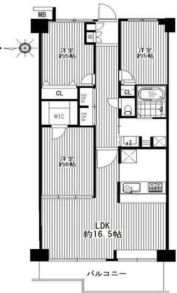 シーアイマンションオヴェスト新小岩(3LDK) 1階/104の間取り図