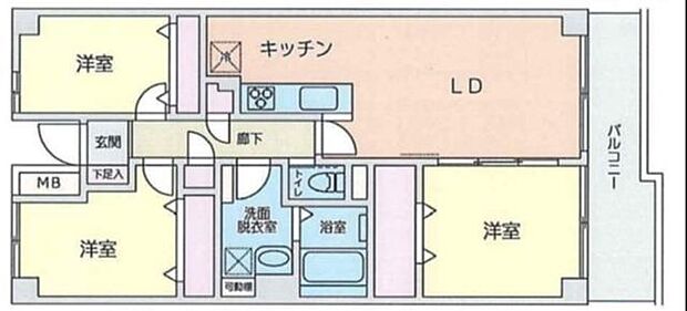 朝霞スカイハイツ(3LDK) 6階/606の間取り図