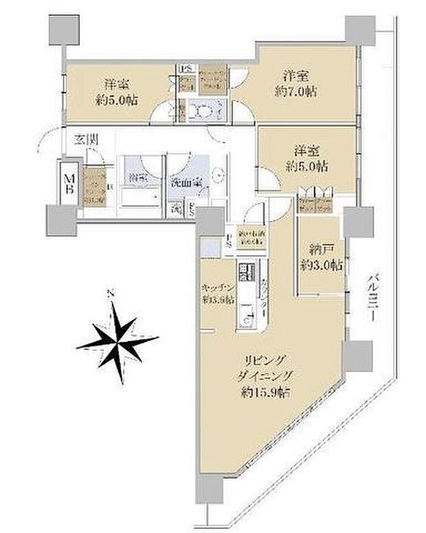 ソルクレスト川口(3SLDK) 27階の間取り図