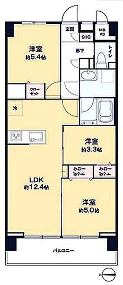 日商岩井綾瀬マンション(3LDK) 10階/1013の間取り図
