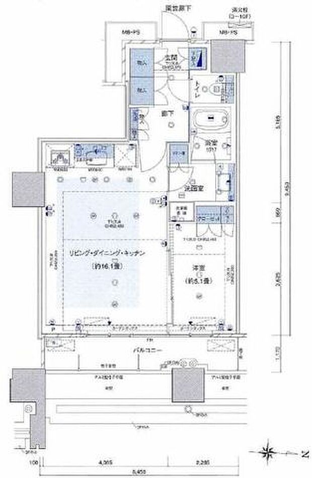 グランドミッドタワーズ大宮スカイタワー(1LDK) 21階/2113の間取り図