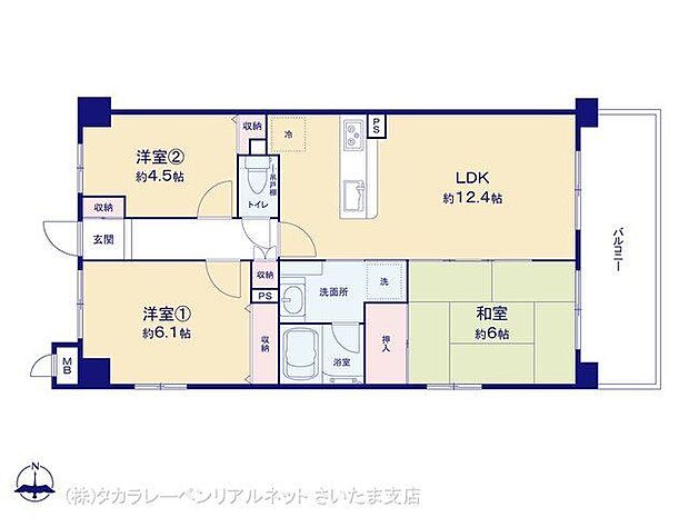 プレストジュール竹の塚(3LDK) 4階/402の間取り図