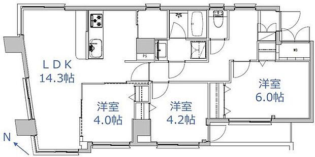 プエルト西日暮里(3LDK) 2階/201の間取り図