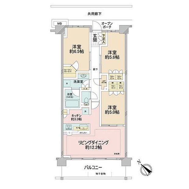 ブリリアシティ石神井台(3LDK) 6階/-の間取り図