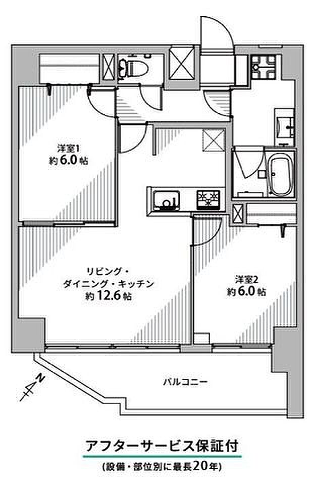 ヴェラハイツ西新井(2LDK) 7階/701の間取り図