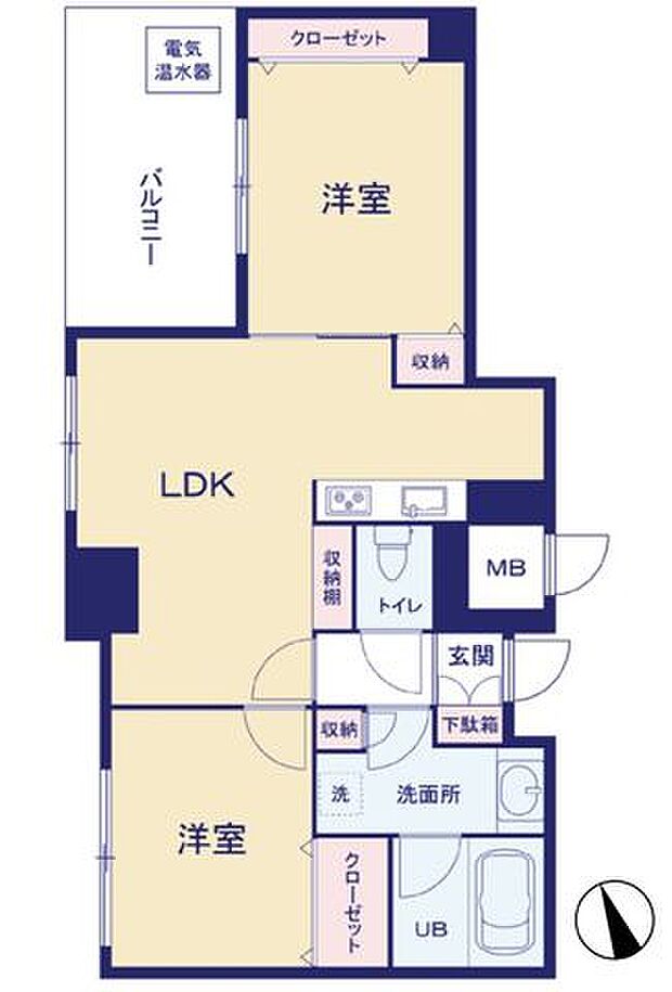 サンヴィヴァン亀戸ノース(2LDK) 9階/902の間取り図