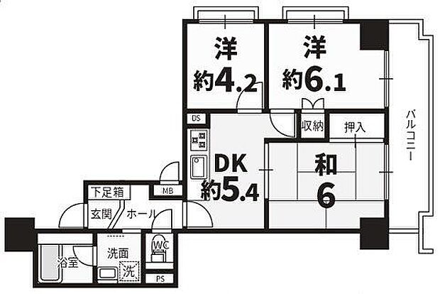 ラポール錦町マンション(3DK) 9階の内観