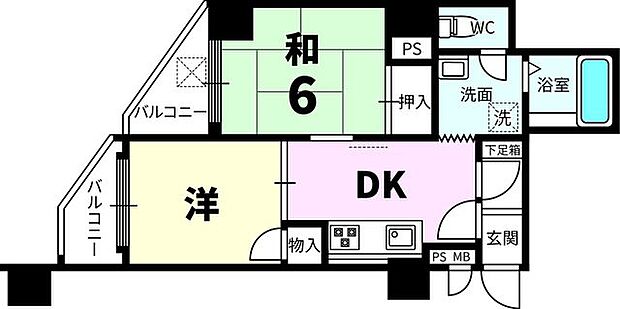 シャレー山科(2DK) 9階の内観