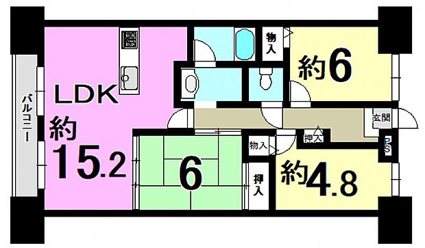 パサージュ彦根(3LDK) 6階の間取り図