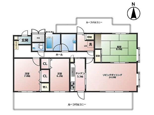 ロイヤルシャトー東戸塚(3LDK) 7階/703号室の間取り図