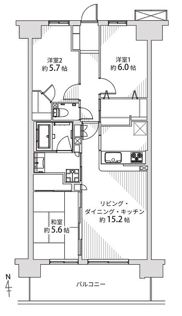 ヴェレーナ東戸塚(3LDK) 1階/111号室の間取り図