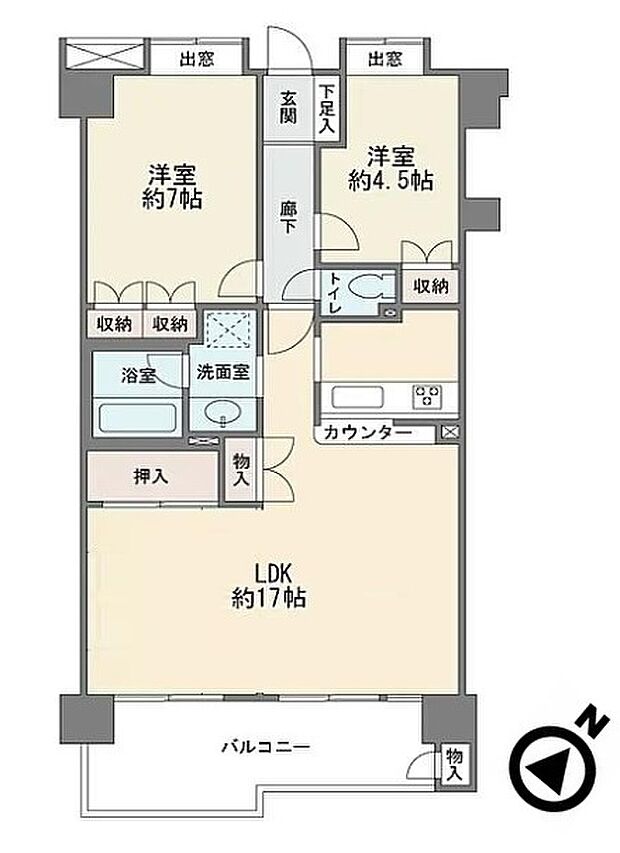 クリオ新横浜弐番館(2LDK) 2階/207号室の間取り図