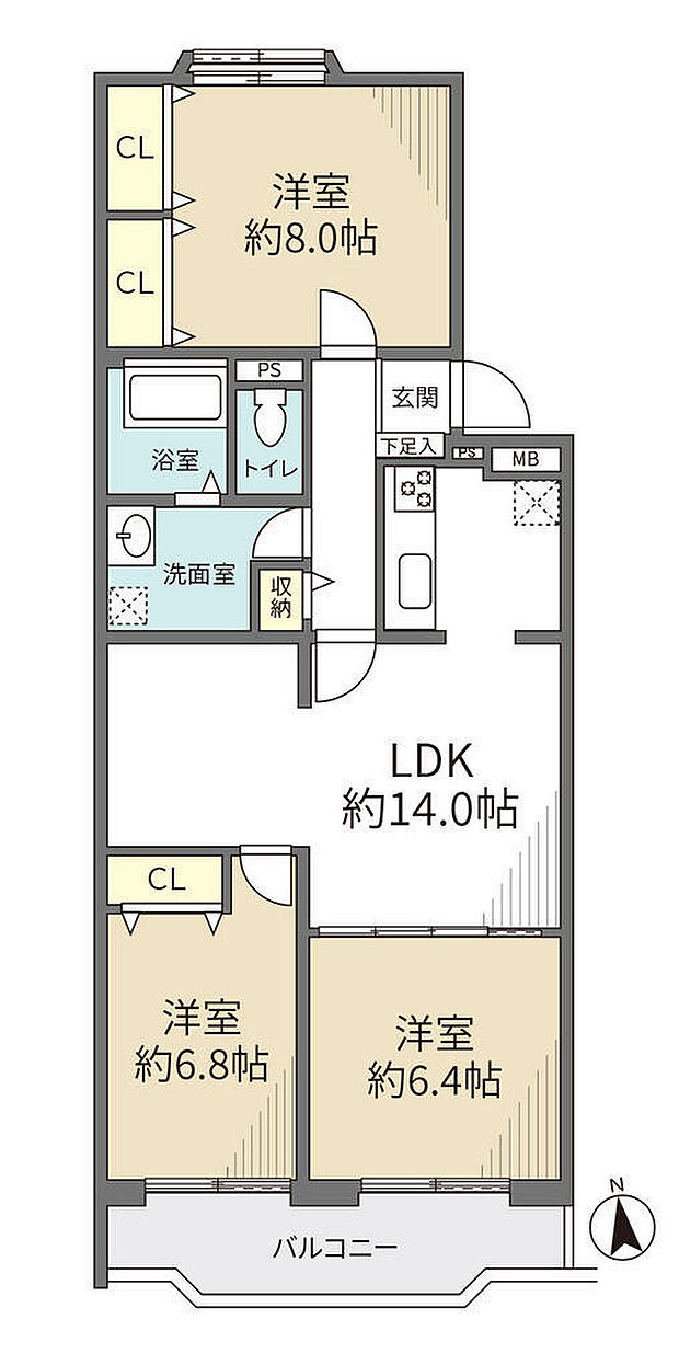 藤和綱島コープII(3LDK) 2階/205号室の内観