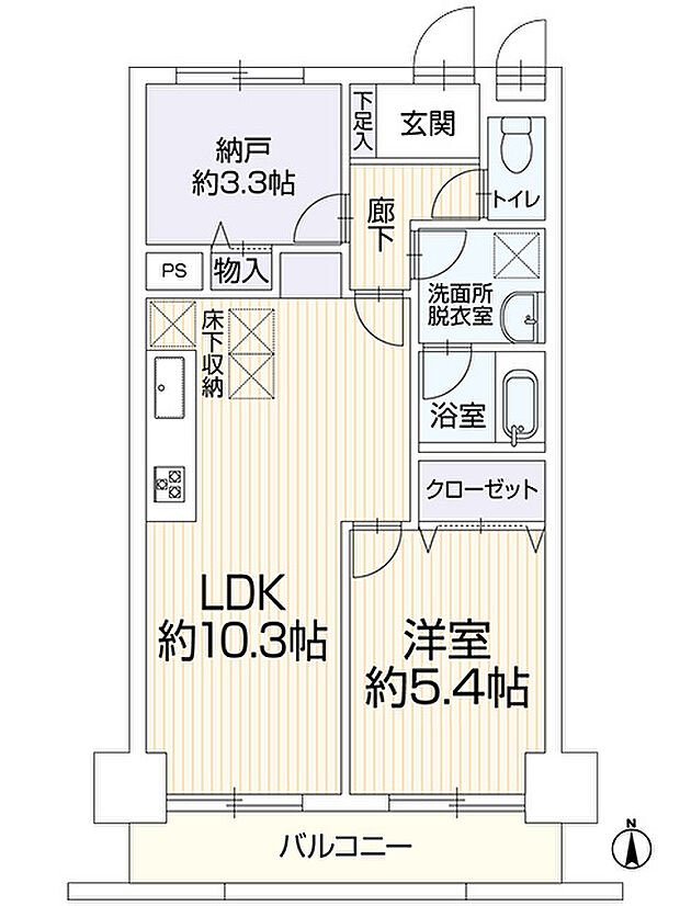 ライオンズマンション大倉山第弐(1SLDK) 1階の間取り図