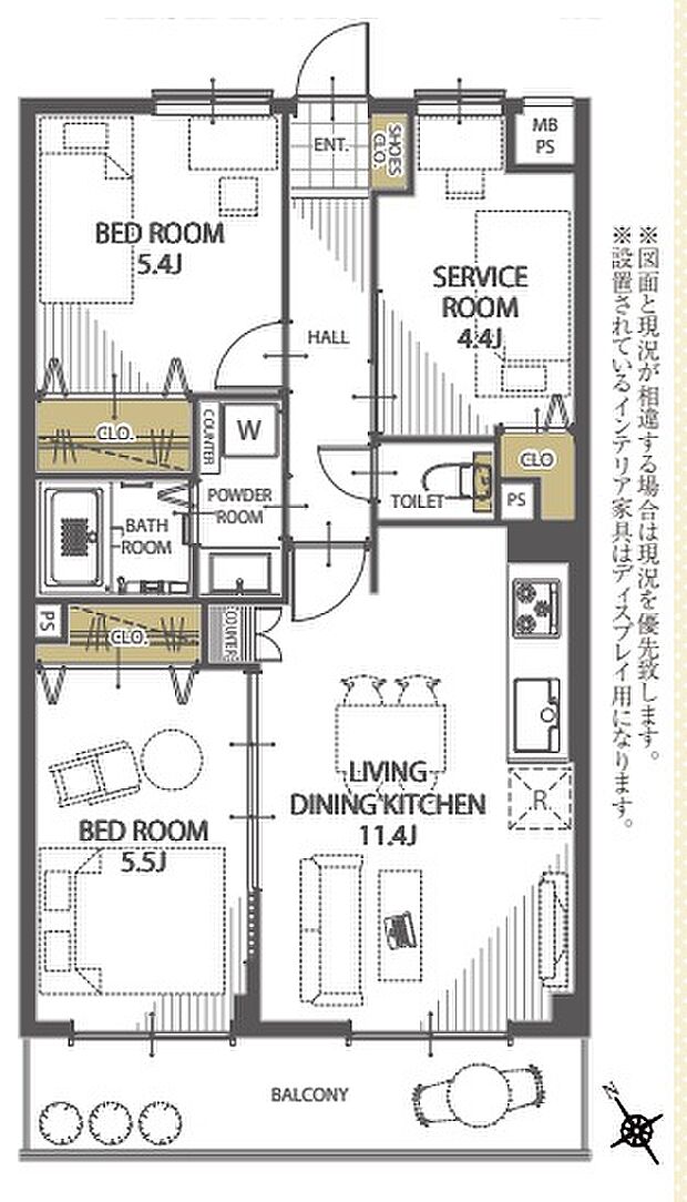 ライオンズマンション三郷第5(3LDK) 6階の間取り図