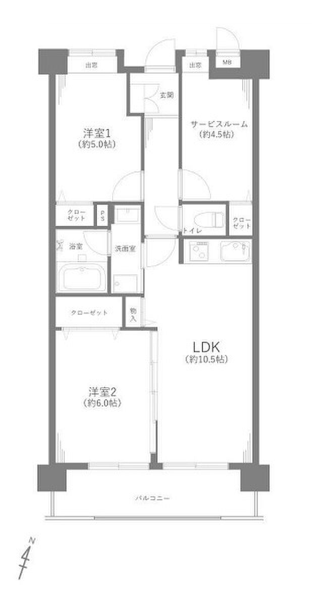 レーベンハイム吉川弐番館(3LDK) 3階の間取り図