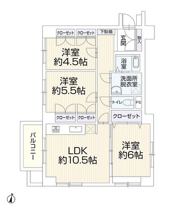 ソフィア川口青木町(3LDK) 2階の間取り図