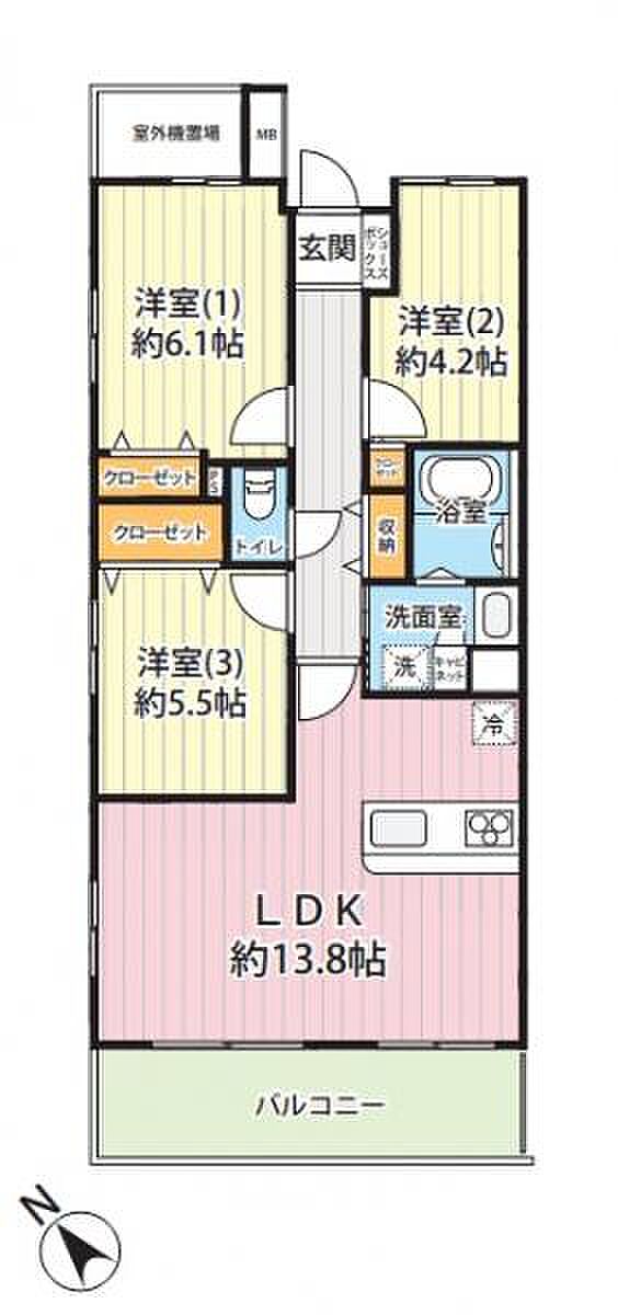 三郷ガーデンハウス(3LDK) 2階の間取り図