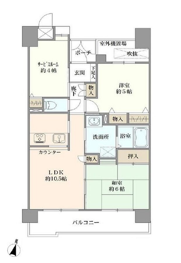 東川口第8サニーコート(3LDK) 3階の間取り図