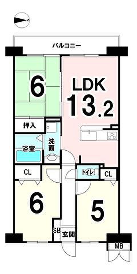ライオンズマンション伏見(3LDK) 7階の間取り図