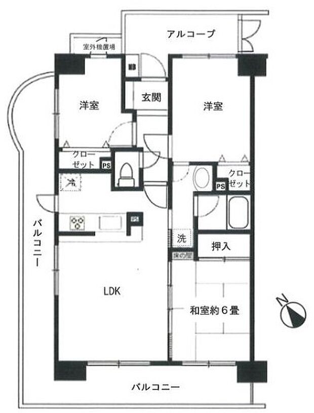 クレアール草加(3LDK) 2階の間取り図
