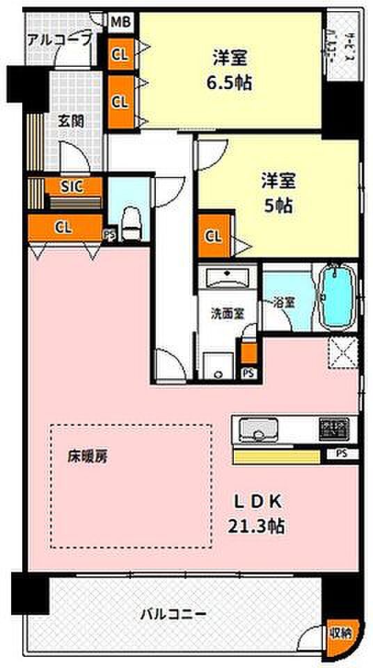 ラシュレ新大阪(3LDK) 12階の内観