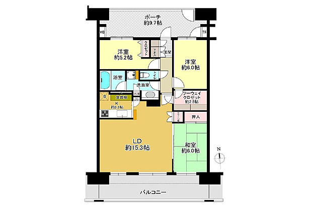 ロータリーパレス藤沢　10F(3LDK) 10階の内観