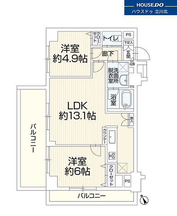 パテラスクエア昭島　302号室(2LDK) 3階の内観