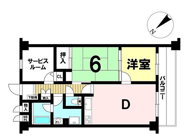 クリオ青梅壱番館(2SDK) 5階の間取り図