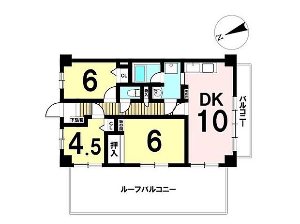 クリオ青梅壱番館(3LDK) 5階の間取り図