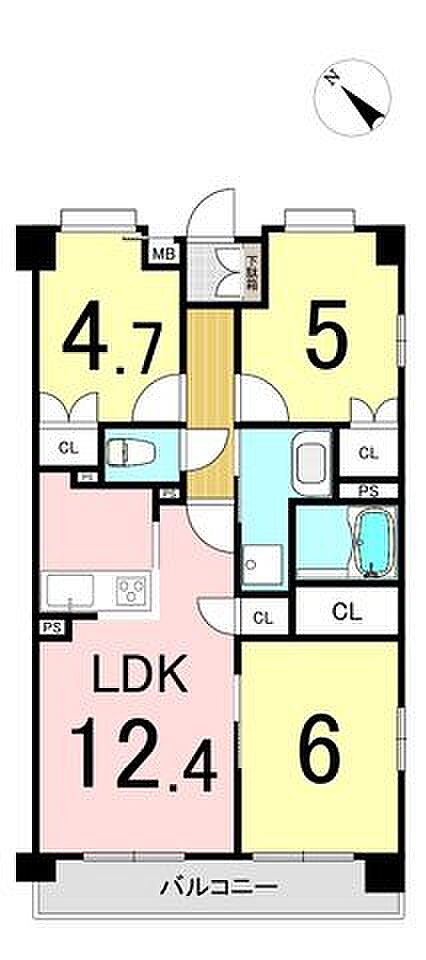 ネクステージ東青梅(3LDK) 6階の間取り図