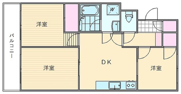 エメラルドマンション若宮(3DK) 5階の内観