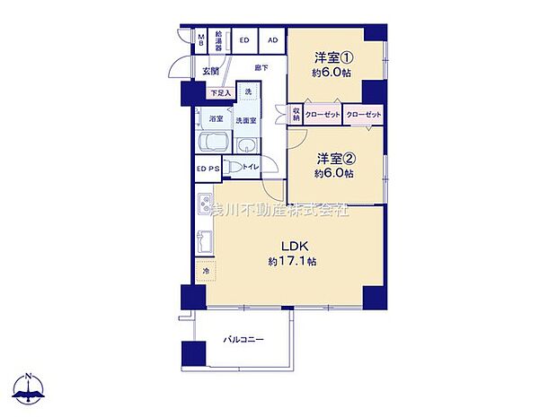 めじろ台コーポラス(2LDK) 4階/409の間取り図