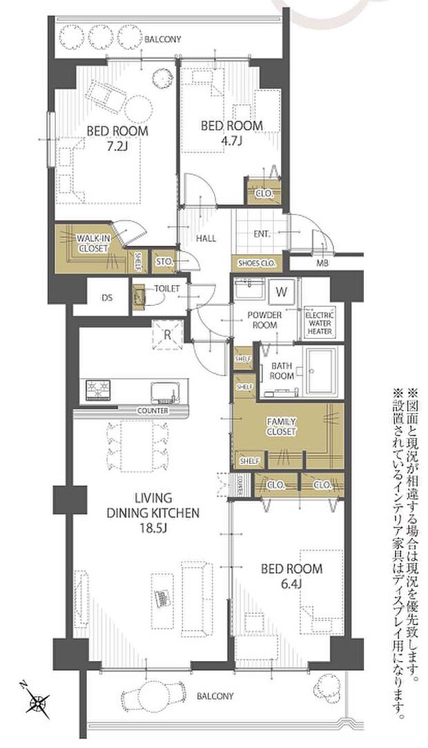 武庫川サニーハイツ(3LDK) 6階の間取り図
