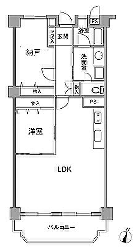 摂津コーラルハイツ(2LDK) 2階の間取り図
