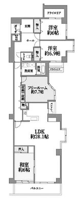 フローラハイツ岡本(4LDK) 3階の間取り図