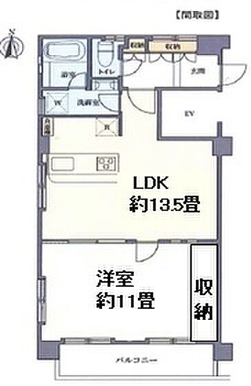 東中野コーポ(1LDK) 7階/701の間取り図