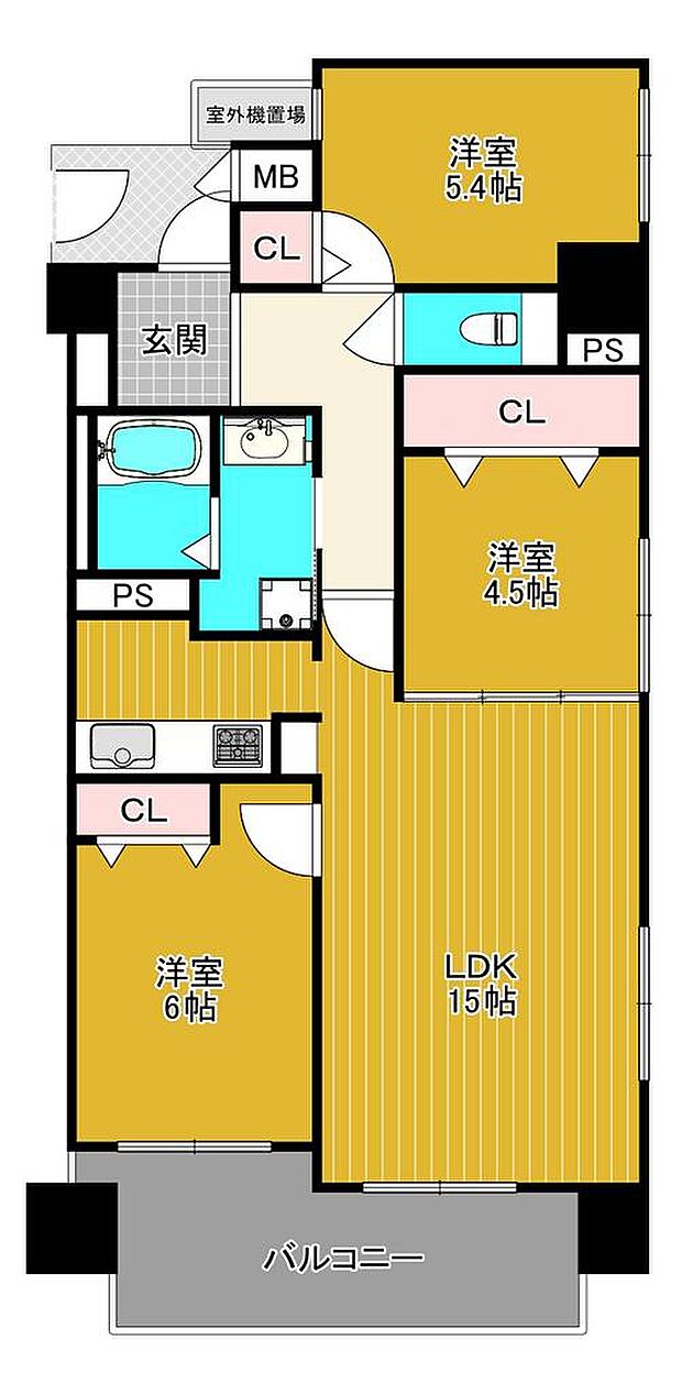 ダイアパレス香里園プライムスクエア(3LDK) 8階の間取り図
