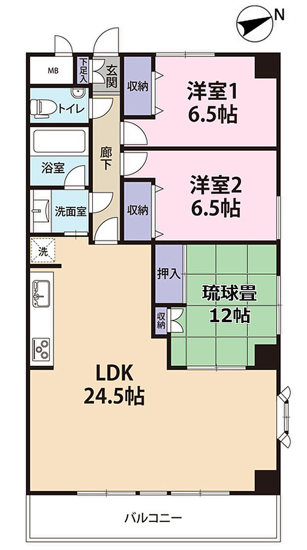 ライオンズマンション熱海(3LDK) 7階の間取り図
