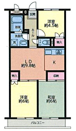 トーア川口マンション(3LDK) 3階/310の間取り図