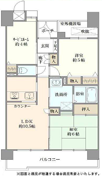 東川口第8サニーコート(2SLDK) 3階の間取り図