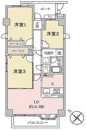 クリオ南浦和弐番館(3LDK) 2階の間取り図