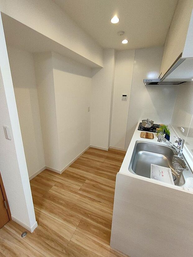 キッチンの背面にもしっかりとスペースを確保しておりますので、食器棚や冷蔵庫の置場所にも困りません。