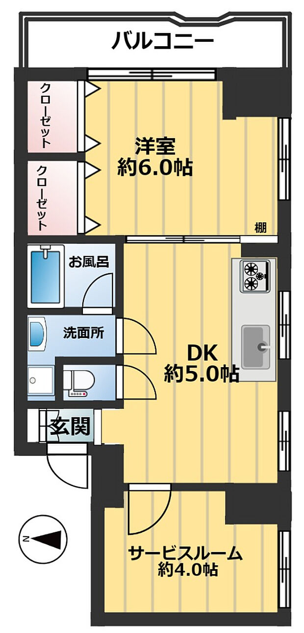 ダイアパレス錦糸町第2(1SDK) 3階の間取り図