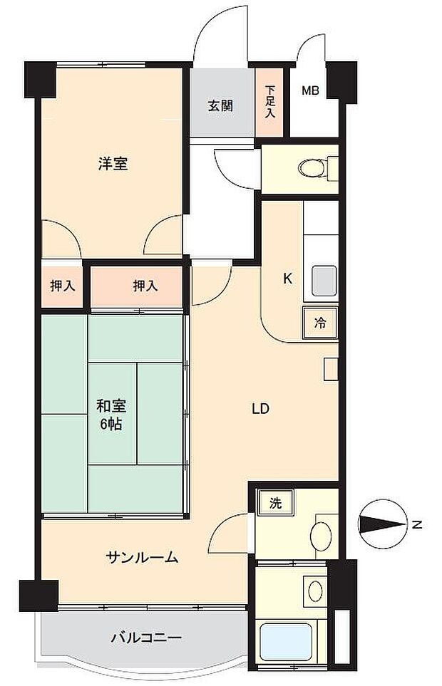 東熱海第2シーサイドハイツ(2LDK) 5階の内観