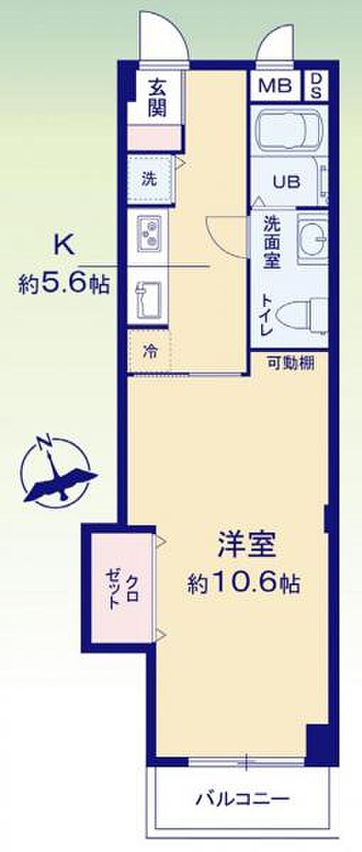 リレント早稲田(1K) 1階の間取り図