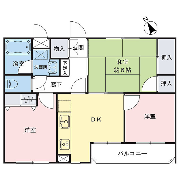 クリオ綱島六番館(3DK) 4階の間取り図