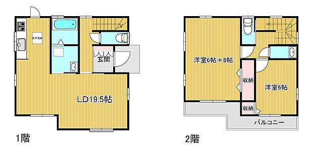 全居室6帖以上、ゆとりのある間取り。　2階洋室6帖　6帖は天井に補強あり、分けられる仕様。間取りの変更も可能です。